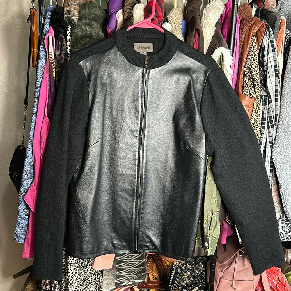 Uniform John Paul Knit Faux Leather medium black